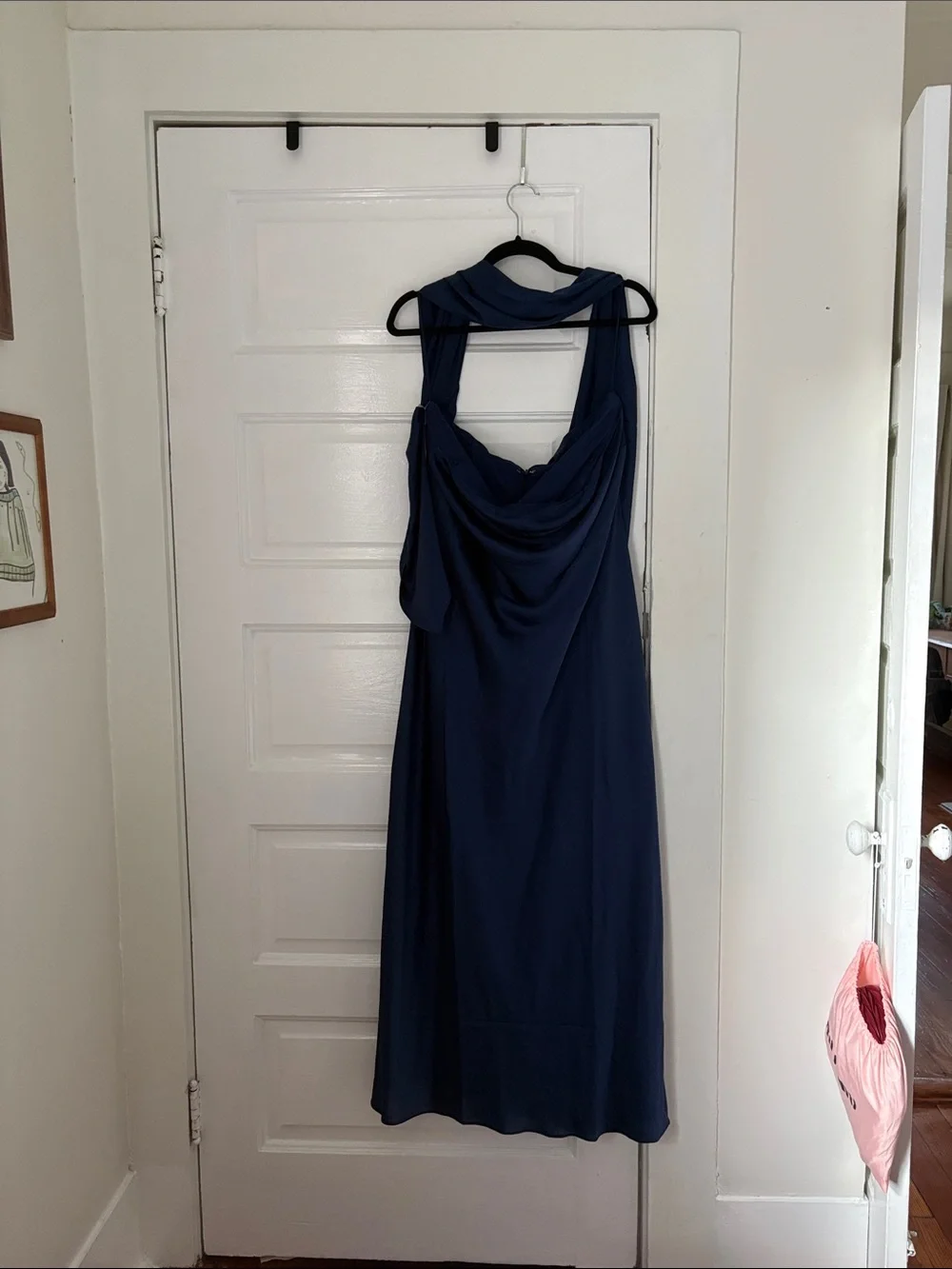 Abercrombie & Fitch Strapless Navy Maxi Dress with scarf NWT